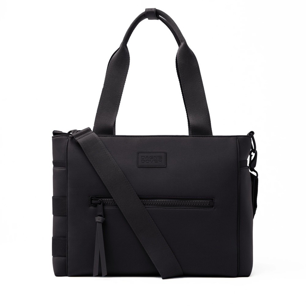 Dagne Dover Black Baby Bag with Adjustable Strap and Minimalist Design